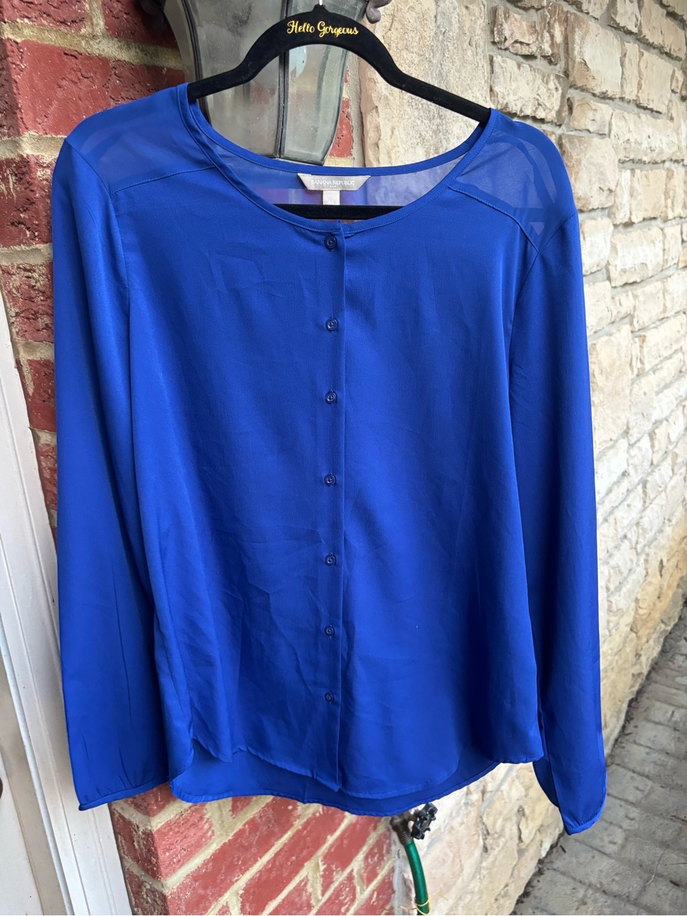 Banana Republic Royal Blue Button-Down Blouse